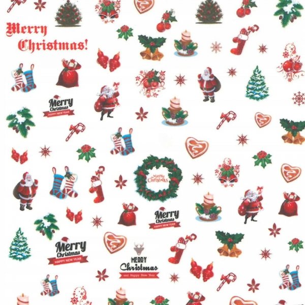 Naklejka paznokcie samoprzylepna świąteczna 1218