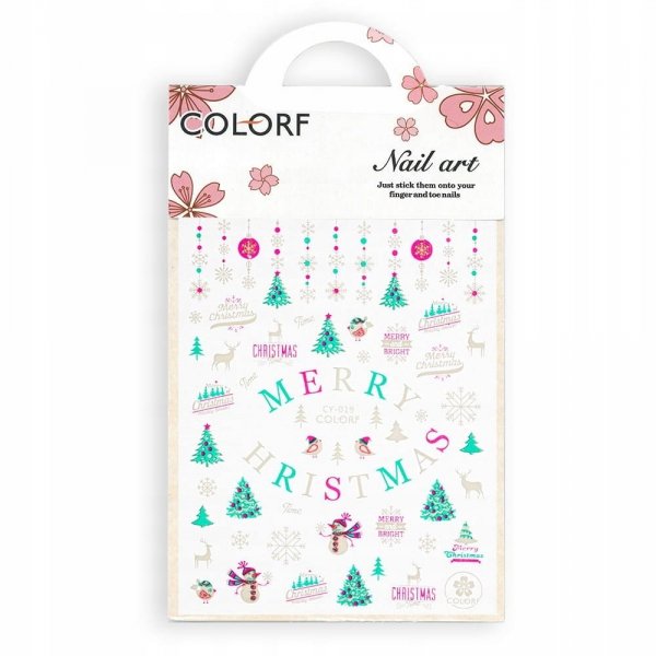 Naklejka paznokcie samoprzylepna świąteczna CY-019