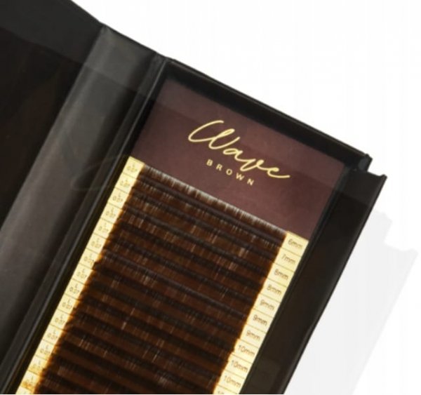 Brązowe rzęsy Wave Brown - C 0,07 14mm- BROWN Noble Lashes