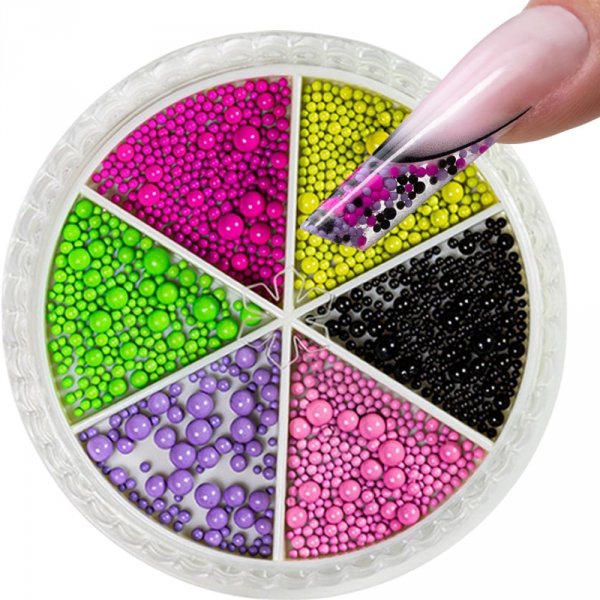 Ozdoby Do Paznokci Kasetka Kolorowe Kulki Perełki Do Zdobienia Paznokci