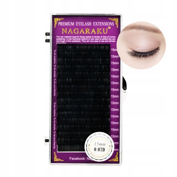 Rzęsy NAGARAKU Mink D 0.07 15mm 16 pasków