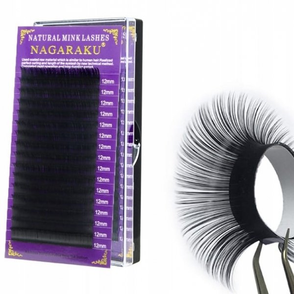 Rzęsy do przedłużania Nagaraku 0,1 10 mm skręt D czarne