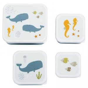  Lunchboxy śniadaniówki dla dzieci - Zwierzęta Oceanu - A Little Lovely Company - 4 szt.