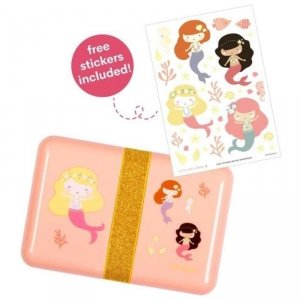 Śniadaniówka dla dziewczynki Lunchbox - Syreny z naklejkami - A Little Lovely Company 