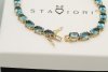 Bransoleta Złoto Topaz błękitny BZX5282