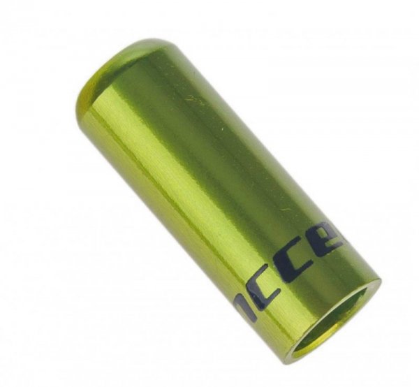 Końcówka pancerza przerzutki ACCENT 4mm alum. zielona 1szt