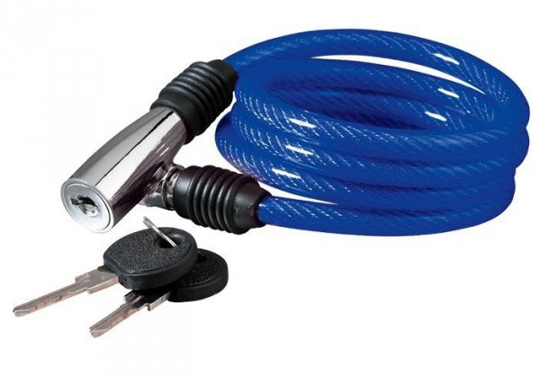 Zamknięcie rowerowe spiralne KELLYS Beat K-1026S na klucz 100cm niebieskie