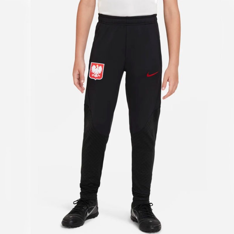 Spodnie Nike Polska Strike Jr DM9600 010 czarny M (137-147cm)