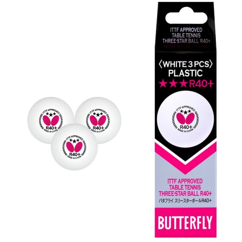 Piłeczka Butterfly R40+ *** 3 szt biały 