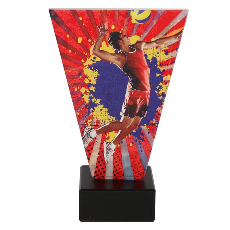 Trofeum szklane piłka siatkowa 17,5 cm 