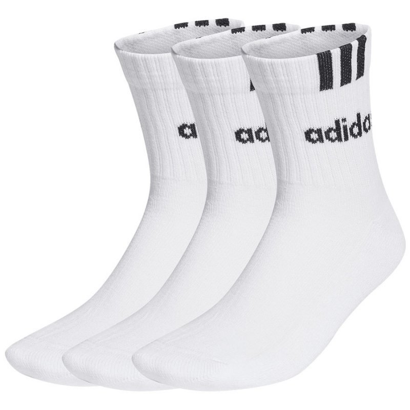 Skarpety adidas Cushioned 3S Linear Qrt 3P HT3437 biały 37-39