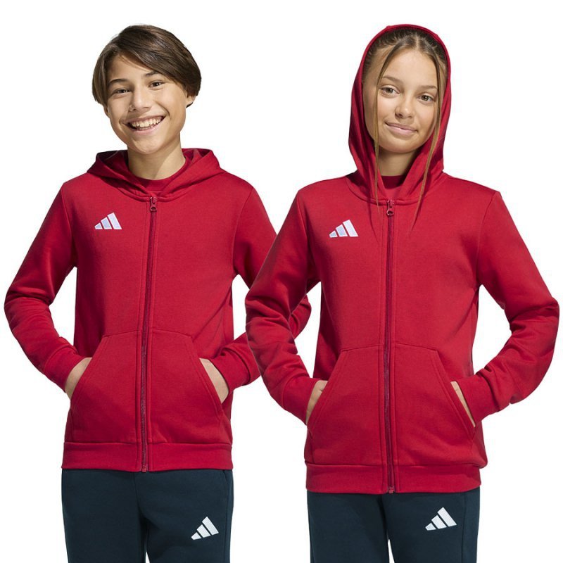 Bluza adidas ENTRADA 26 Hoody Full Zip Junior KH1781 czerwony 128 cm