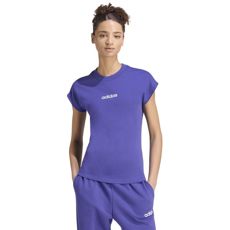 T-shirt adidas W Essentials Linear KF8375 fioletowy XL