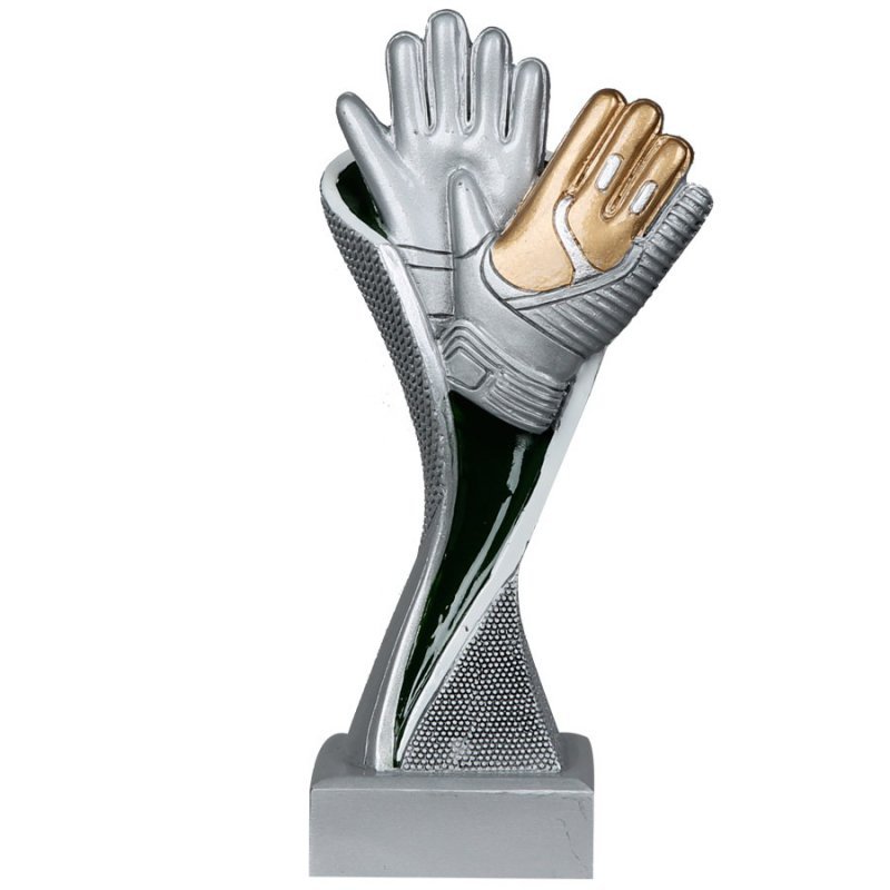 Statuetka bramkarz-rękawice Biemans 17 cm srebrny