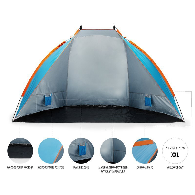 NC8030 NIEBIESKI NAMIOT PLAŻOWY 260x120x120 CM NILS CAMP