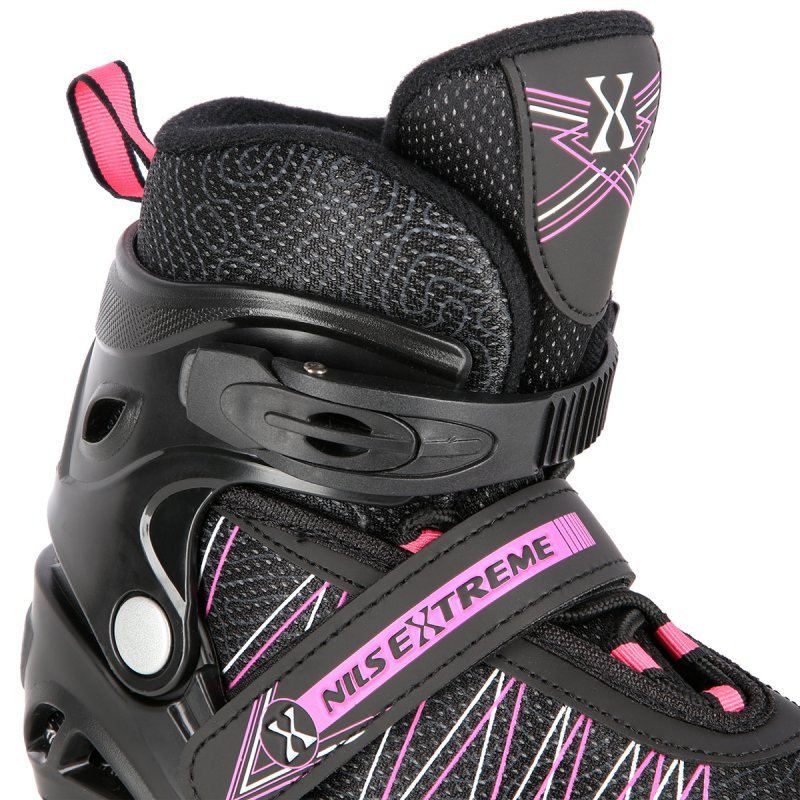 NH11912 A 2w1 BLACK/PINK ROZM. L(39-42) ŁYŻWOROLKI Z WYM. PŁ. HOKEJOWĄ NILS EXTREME