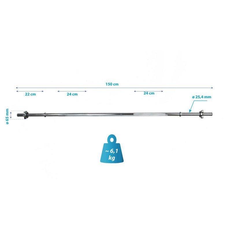 Gryf prosty 150 cm Eb Fit Fi25