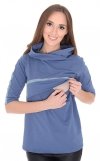 MijaCulture 2 in1 3/4 Maternity and Nursing Shirt Sweatshirt Monica 7134 Blue