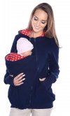 MijaCulture - 3 in1 Maternity Fleece Hoodie / with 2 removable inserts / for Baby Carriers 4018A/M22 Navy