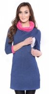 MijaCulture – 2 in1 Maternity and Nursing Tunic Pullover Jumper Dress Lady 7130 Jeans
