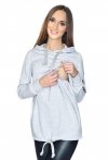 MijaCulture Casual 3 in1 Maternity and Nursing Pullover Sweatshirt with Print 4110 Melange