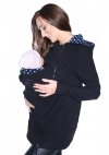 MijaCulture - Maternity Polar warm fleece Hoodie / Pullover for two / for Baby Carriers 3073A Black