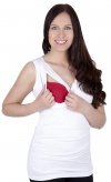 MijaCulture - 2in1 Very elegant smart maternity and nursing shirt blouse top 4013/M27 White