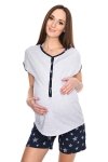 MijaCulture 3 in1 Short Maternity and Nursing 2-Peace Pyjama Set for Summer 4118/M79 Melange / Navy / Stars