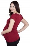 MijaCulture – Elegant nad flirty maternity and nursing shirt top Short sleeve 4003/M18 Burgund