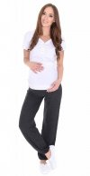 MijaCulture - Relaxed Casual Maternity Pants Trousers Harem Alladin 4069/M58 Graphit