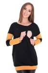 MijaCulture Cute 2 in1 Maternity and Nursing Pullover Sweatshirt Zuza 7140 Black / Honey