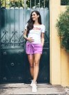 MijaCulture - maternity shorts with belt Bella M008 pink