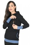 MijaCulture – 3 w 1 bluza ciążowa i do karmienia „Mona” 1035 czarny/jeans