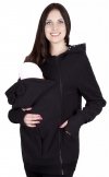 MijaCulture - Maternity Polar warm fleece Hoodie / Pullover for two / for Baby Carriers 4019A/M21  Black