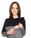 MijaCulture – Cute 2 in1 Maternity and Nursing Pullover Sweater Sweatshirt Jane 7144 Graphite / Black