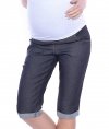 MijaCulture Capri Maternity Cropped Trousers Pants Short 4015/M35 Black Denim