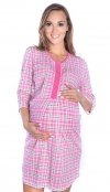MijaCulture - 2 in1 Maternity & Nursing/Breastfeeding 100% Cotton Nightdress 4016/M31 Pink