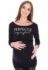 Shirt 2 w1 maternity and nursing „Perfectly Imperfect” 3/4 sleeve 9084 black