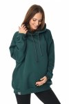MijaCulture - 3 w 1 ciepła bluza ciążowa i do karmienia z kapturem „Naomi” M016 zielony