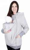 MijaCulture - bluza polarowa do noszenia dziecka 4019A/M21 jasny szary/szary