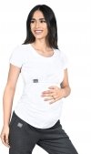 MijaCulture - bluzka 2 w 1 ciążowa i do karmienia krótki rękaw M03/3074 biały 