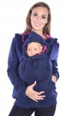 MijaCulture - 3 w1 bluza 3D ciążowa i do noszenia dziecka  4046/M50 ciemny granat