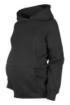 MijaCulture - 3 w 1 ciepła bluza ciążowa i do karmienia z kapturem „Molly ” M001 czarny
