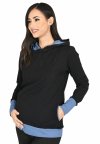 MijaCulture – 3 w 1 bluza ciążowa i do karmienia „Mona” 1035 czarny/jeans