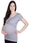MijaCulture - bluzka z pętelką 2 w 1 ciążowa i do karmienia M18/4003 szary