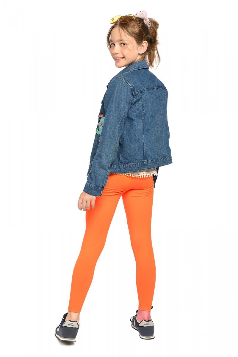 Girls long leggings for children Zoe orange