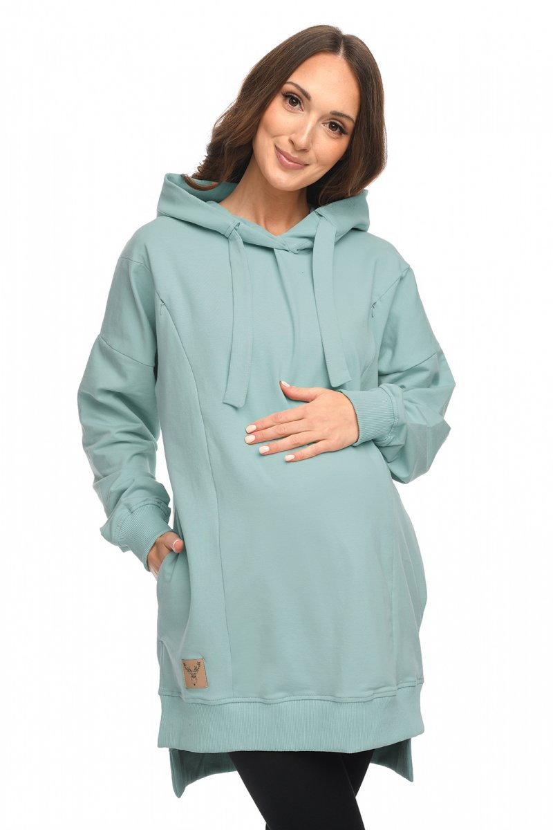 MijaCulture hoodie for pregnant women and breastfeeding &quot;Aurelia&quot;  Turquoise