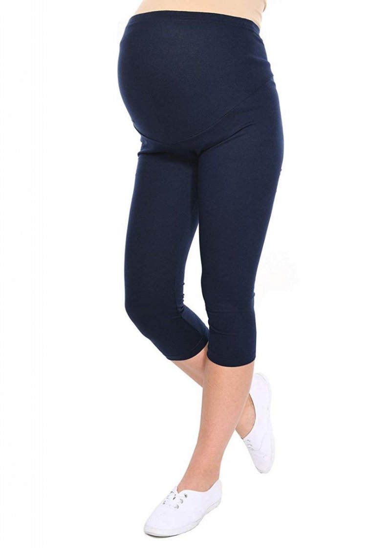 Maternity Cropped 3/4 Leggings 95% Cotton 3082 Navy