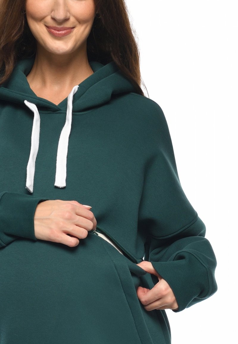 MijaCulture hoodie for pregnant women and breastfeeding  "Megan"  M021 Green