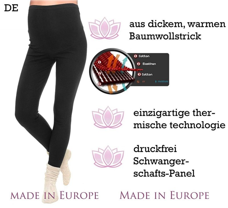 MijaCulture – Long Full Lenght Warm Maternity Leggings for Cool Weather 3006  Dark Grey